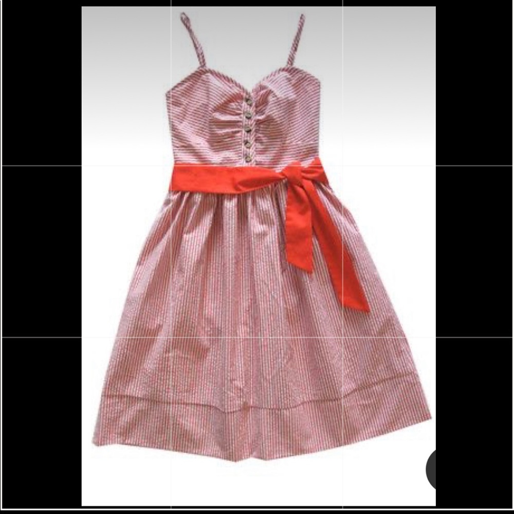 Roberta Oaks Hawaii Joe Dress red white seersucker sleeveless mini dress small